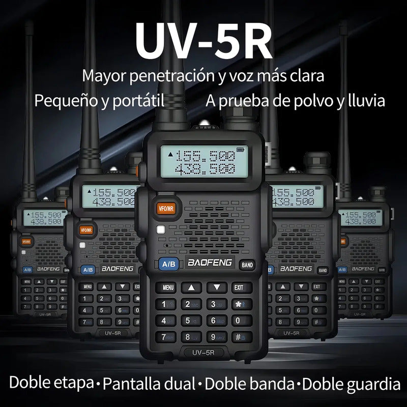 Walkie Talkie Baofeng Uv-5r Largo Alcance 10km 128 Canales Negro