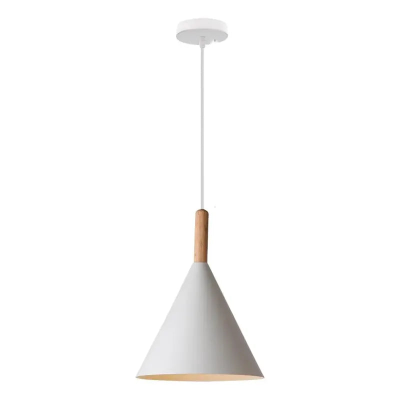 Lámpara Colgante De Techo Kivs Cracovia Blanco Hierro Madera Farol E27