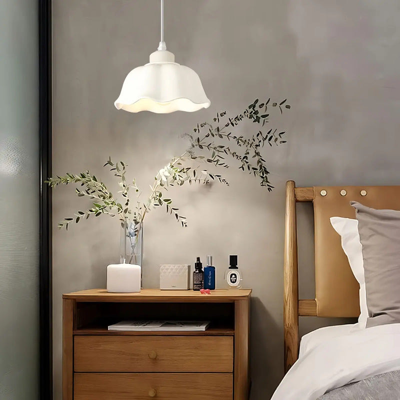 Lampara De Techo Kivs Fleur White Aplique Colgante Para Luz E27 Diseño Moderno P30) Blanco