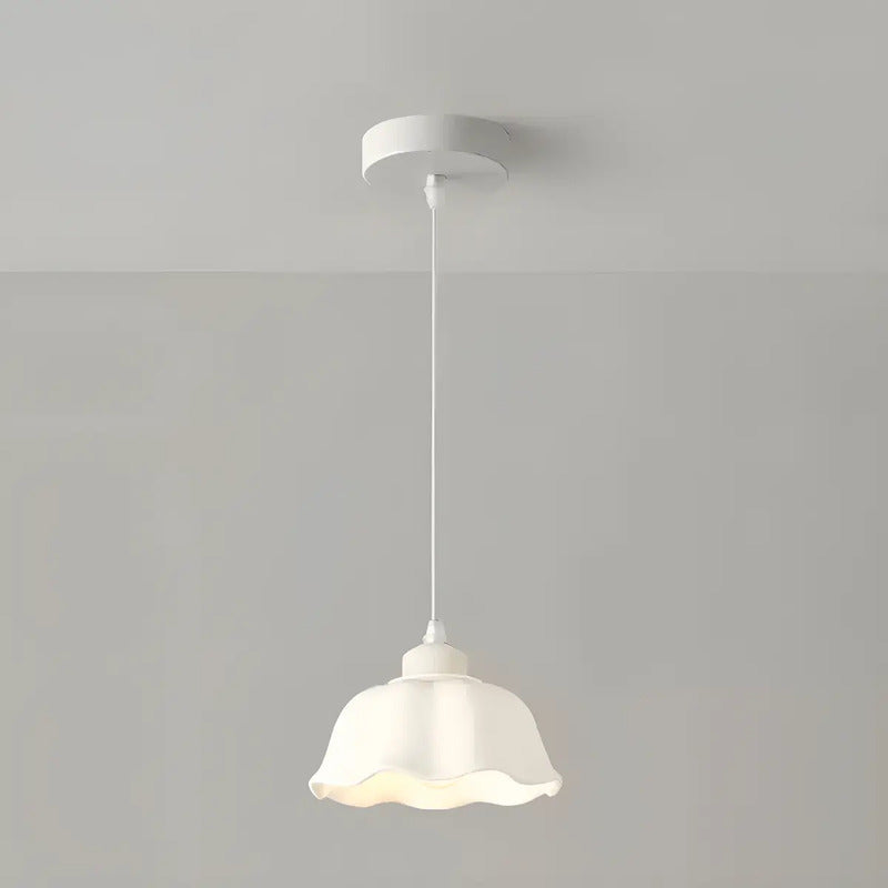 Lampara De Techo Kivs Fleur White Aplique Colgante Para Luz E27 Diseño Moderno P30) Blanco