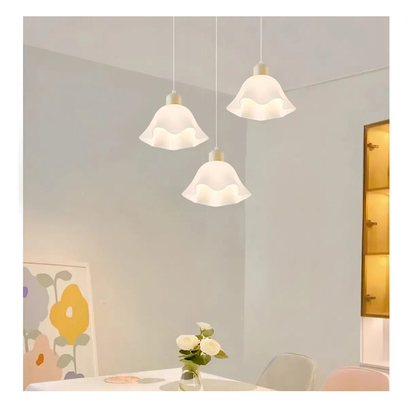 Lampara De Techo Kivs Fleur White Aplique Colgante Para Luz E27 Diseño Moderno P30) Blanco