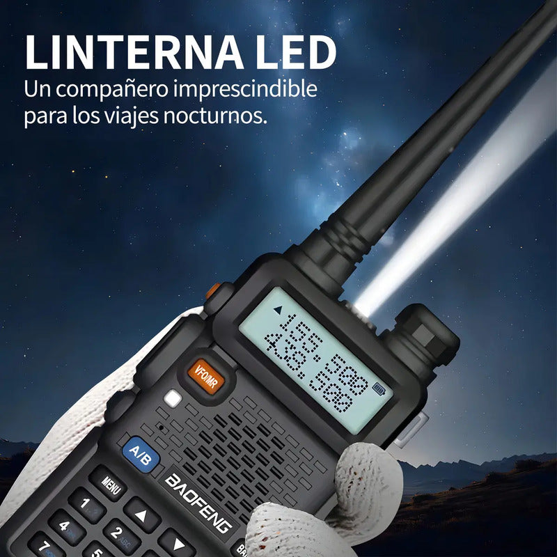 Walkie Talkie Baofeng Uv-5r Largo Alcance 10km 128 Canales Negro
