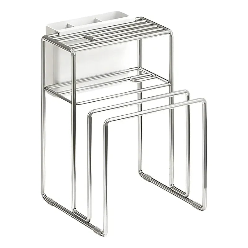 Organizador De Cocina Kivs Pecix En Acero Negro Para Cuchillos Y Tapas